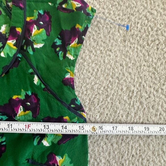 GREYLIN Silk Dress Floral Button Front Lined - Picture 13 of 16